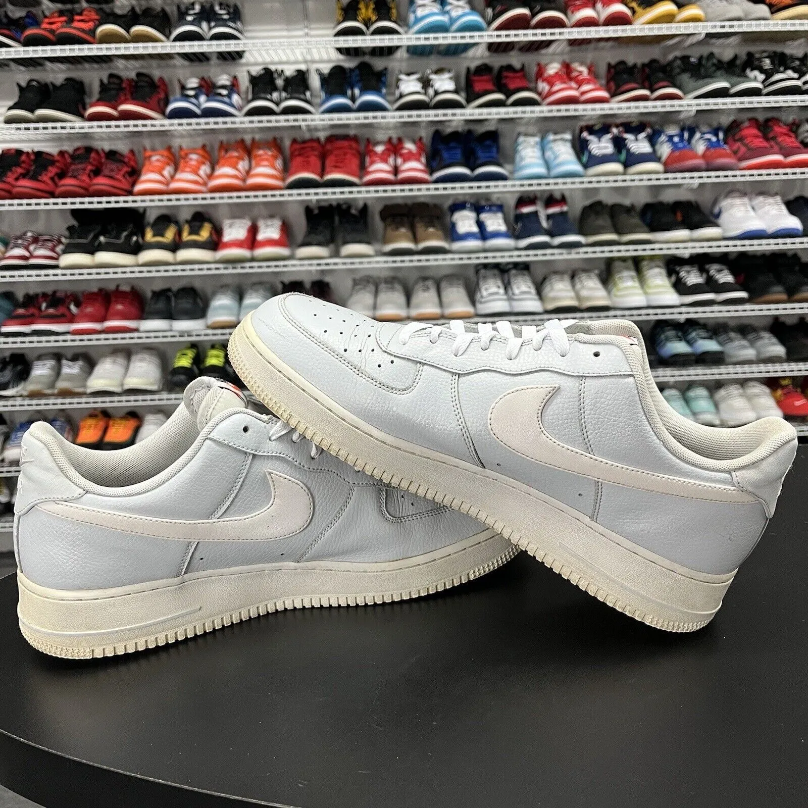 Nike Air Force 1 Low Pure Platinum Blue Silver 488298-091 Men's Size 13
