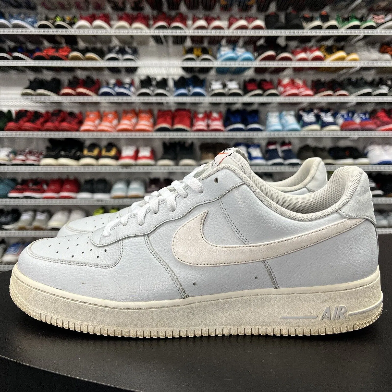 Nike Air Force 1 Low Pure Platinum Blue Silver 488298-091 Men's Size 13