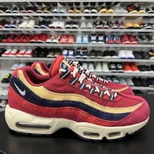 Nike Air Max 95 Red Crush Wheat Gold 2018 538416-603 Men's Size 9.5