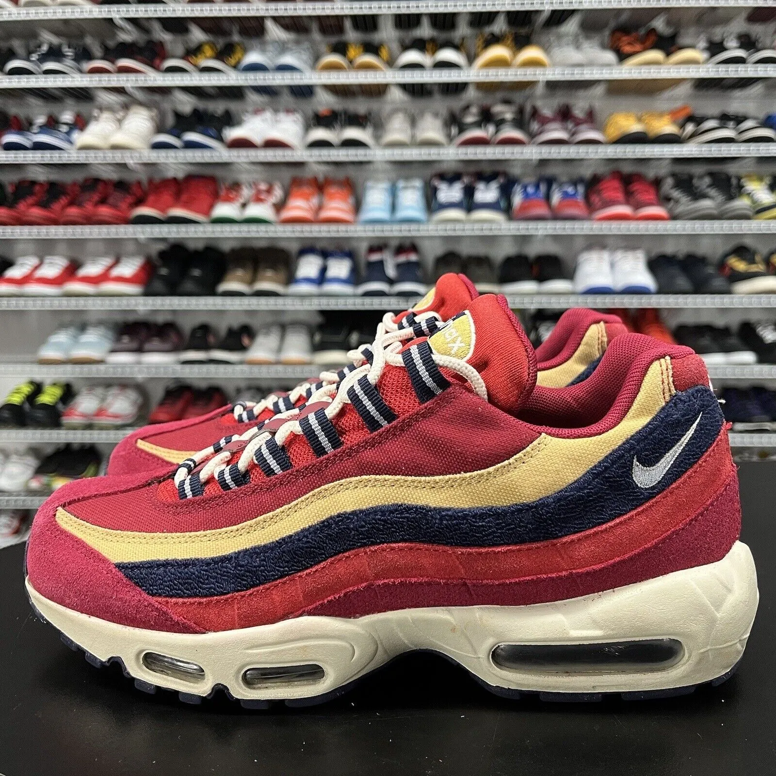 Nike Air Max 95 Red Crush Wheat Gold 2018 538416-603 Men's Size 9.5