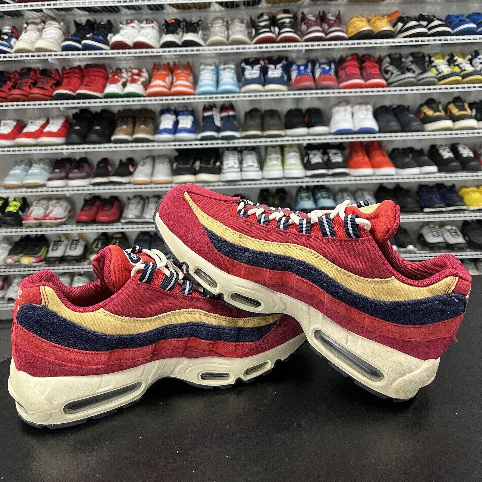 Nike Air Max 95 Red Crush Wheat Gold 2018 538416-603 Men's Size 9.5