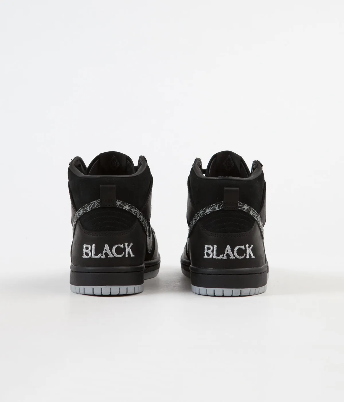 Nike SB 'Black Bar' Dunk High Pro Shoes - Black / Black - Wolf Grey