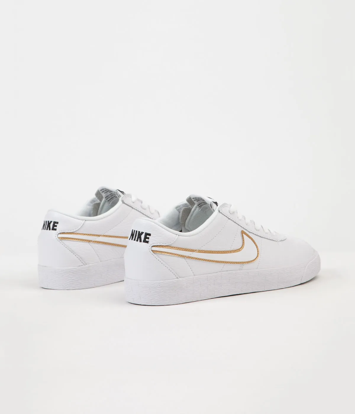 Nike SB Bruin Premium SE Shoes - White / White - Metallic Gold - Black