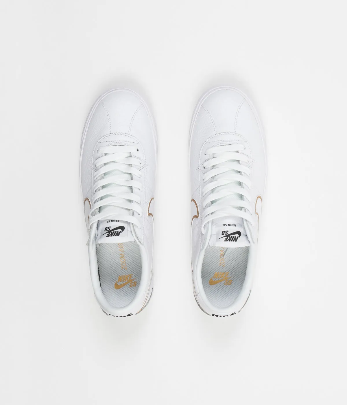 Nike SB Bruin Premium SE Shoes - White / White - Metallic Gold - Black