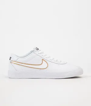 Nike SB Bruin Premium SE Shoes - White / White - Metallic Gold - Black