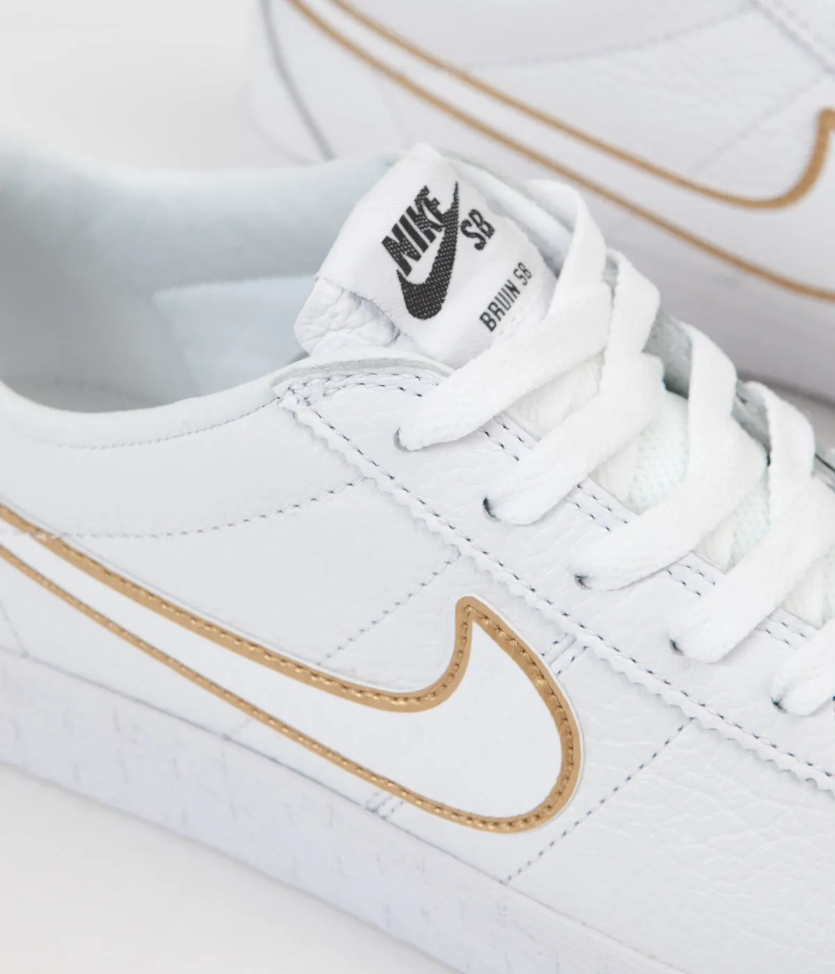 Nike SB Bruin Premium SE Shoes - White / White - Metallic Gold - Black