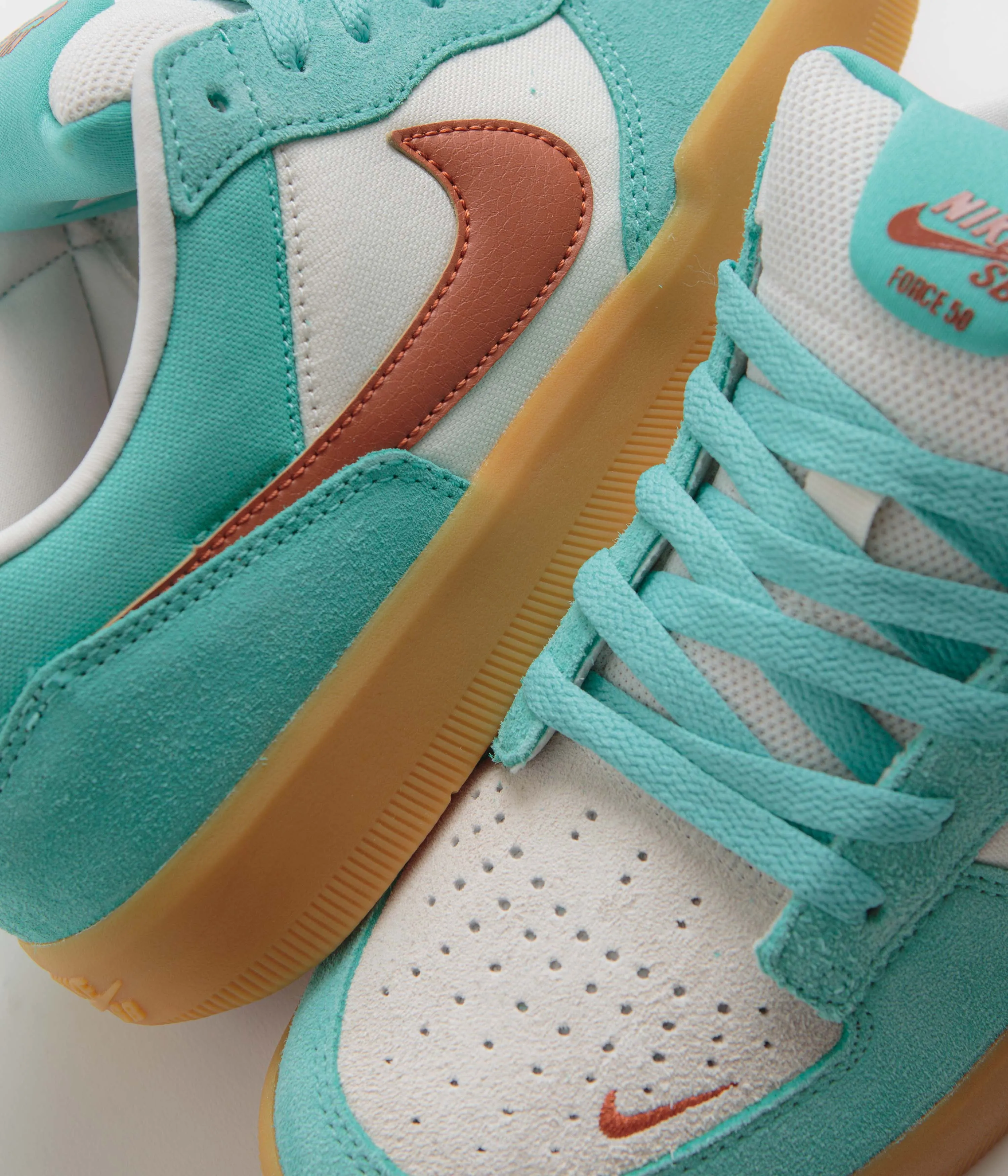 Nike SB Force 58 Shoes - Green Frost / Dark Russet - Phantom