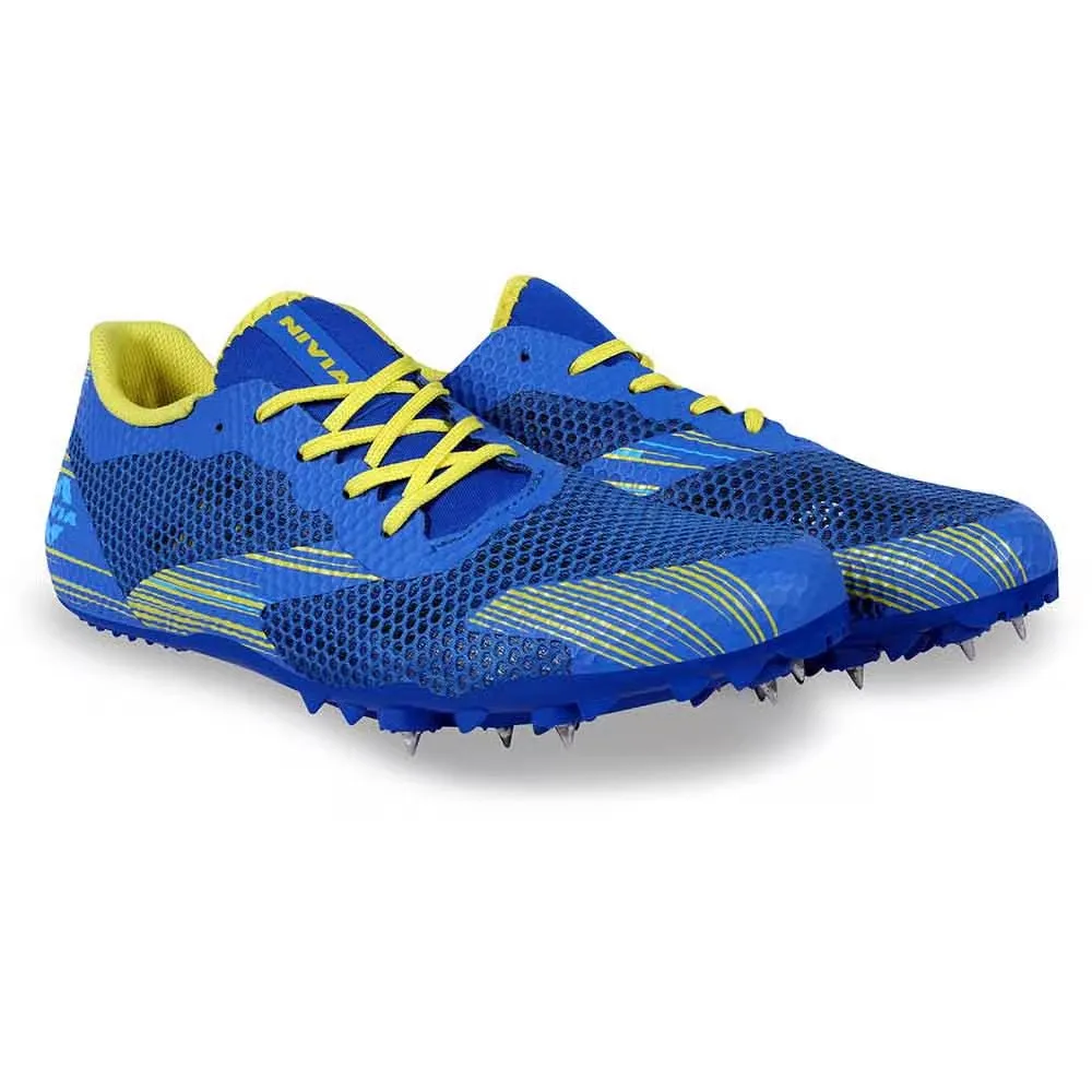 NIVIA TF-100 Track and Field Spikes Running Athletic Shoes (Blue)