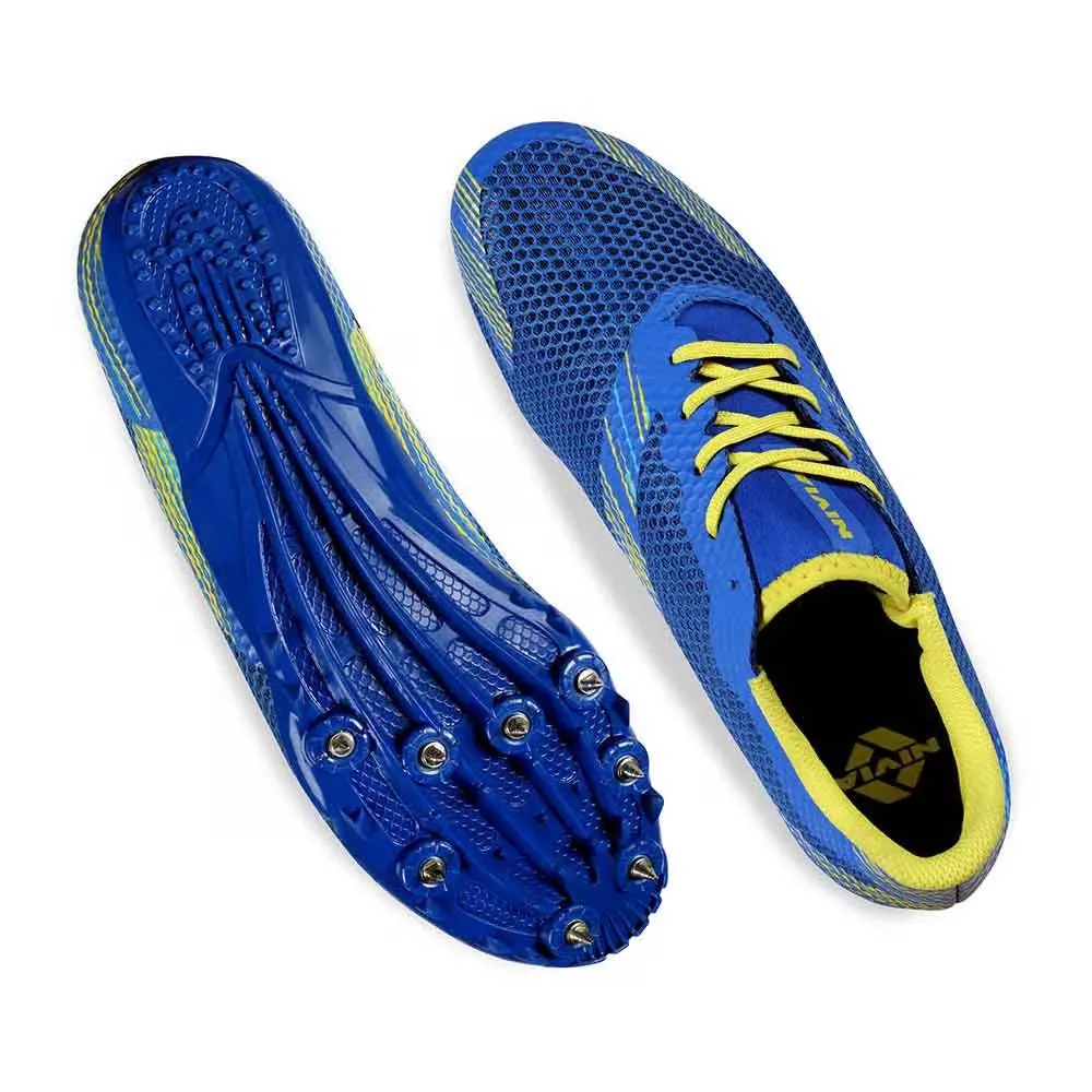 NIVIA TF-100 Track and Field Spikes Running Athletic Shoes (Blue)