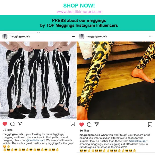 Nude Black Stripe Men Tights, Simple Premium Men's Leggings Meggings Tights - Made in USA/EU