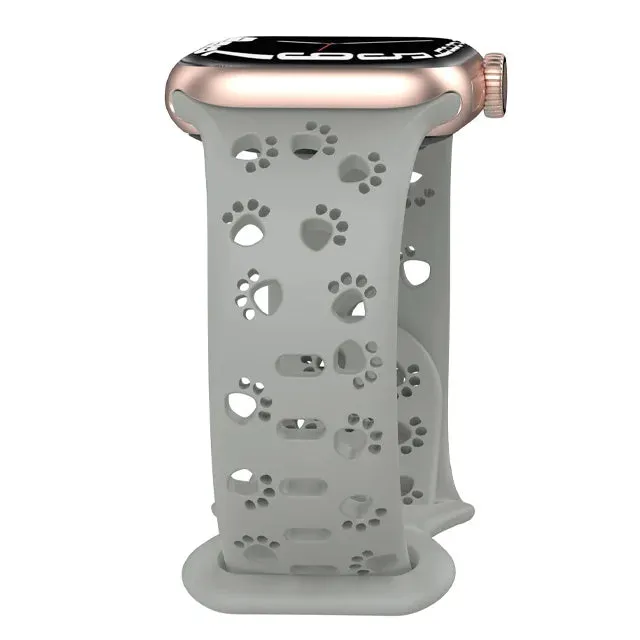 Paws & Play Hollow-Out Silicone Strap for Apple Watch - Grey