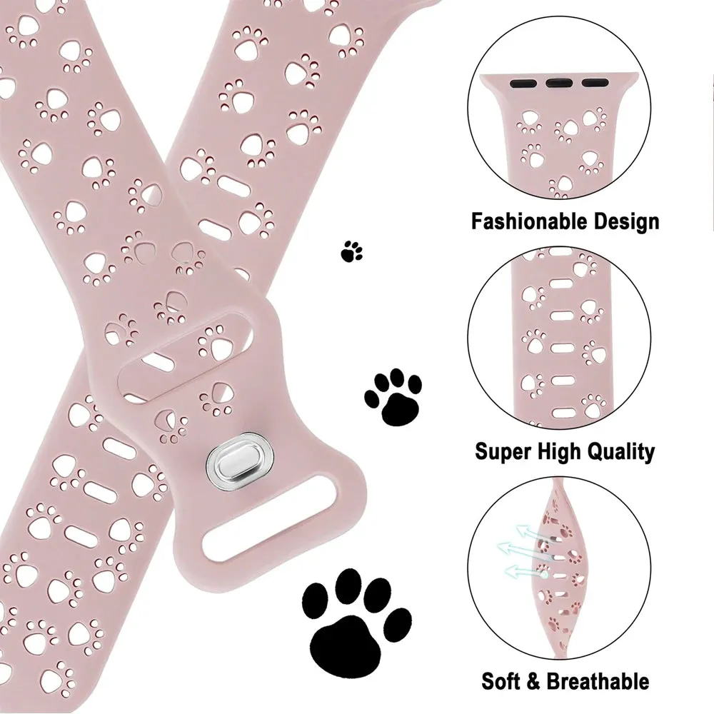 Paws & Play Hollow-Out Silicone Strap for Apple Watch- Navy