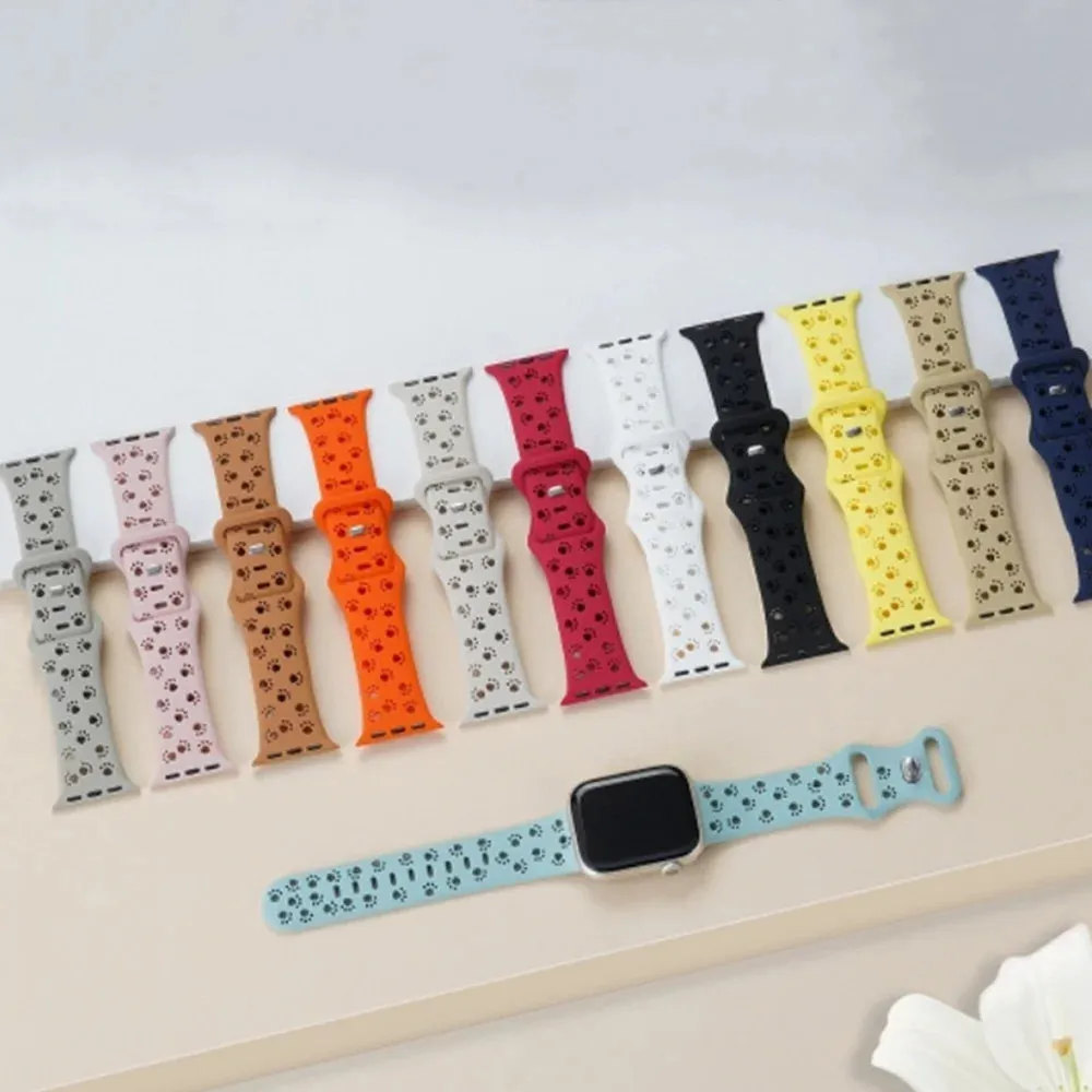 Paws & Play Hollow-Out Silicone Strap for Apple Watch- Navy
