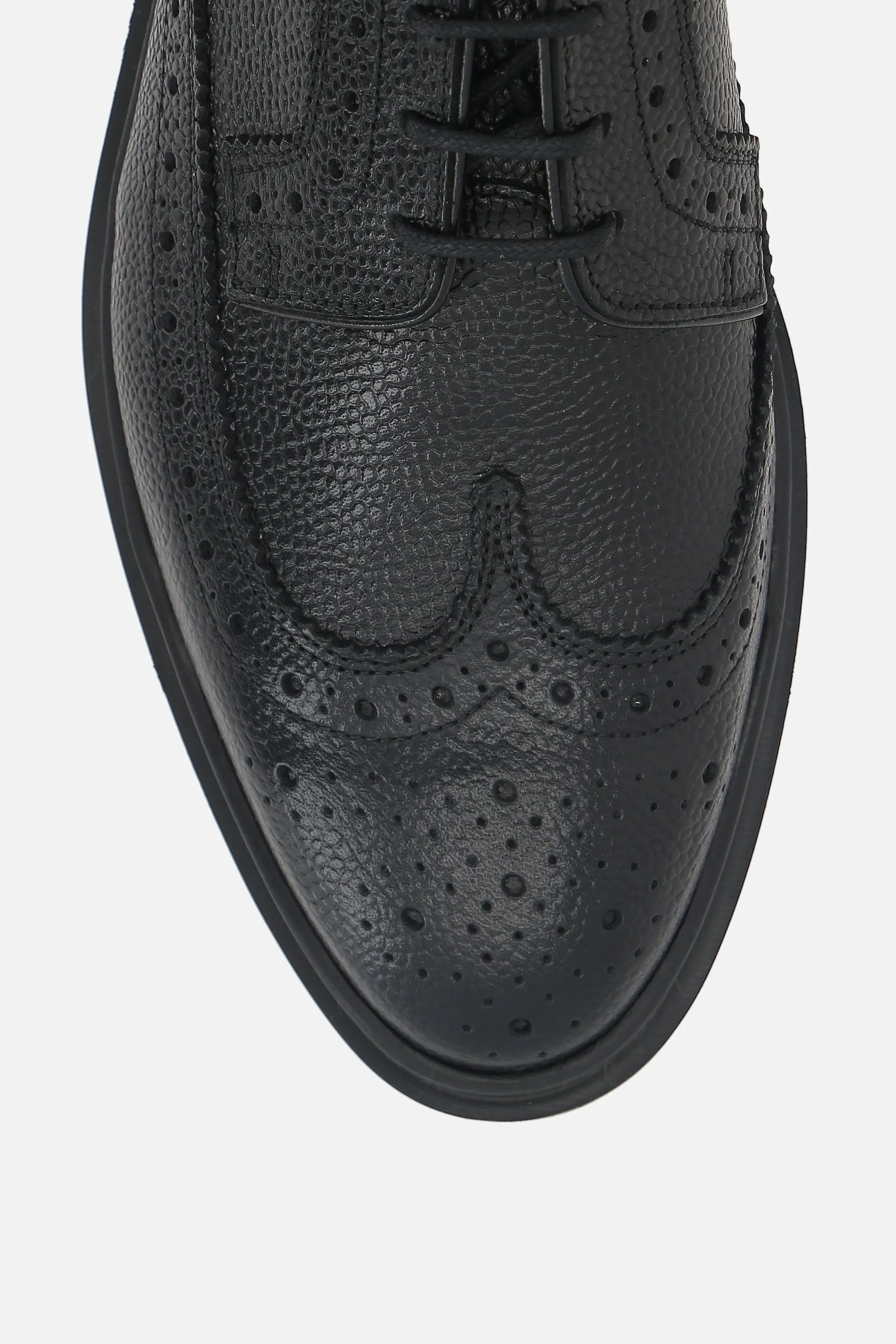 pebble grain leather derby shoes