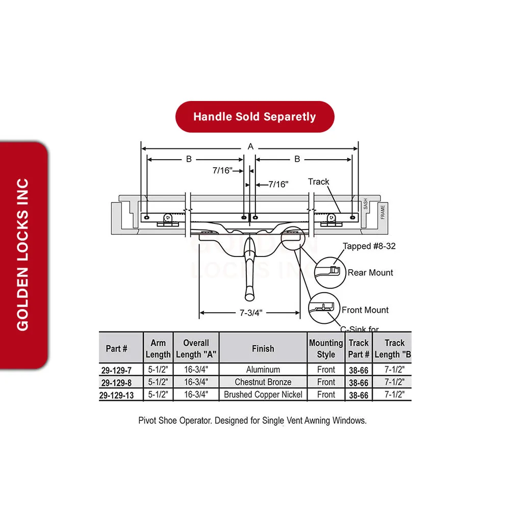 Pivot Shoe Awning Operator 29-129-10