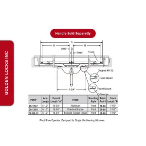 Pivot Shoe Awning Operator 29-129-10