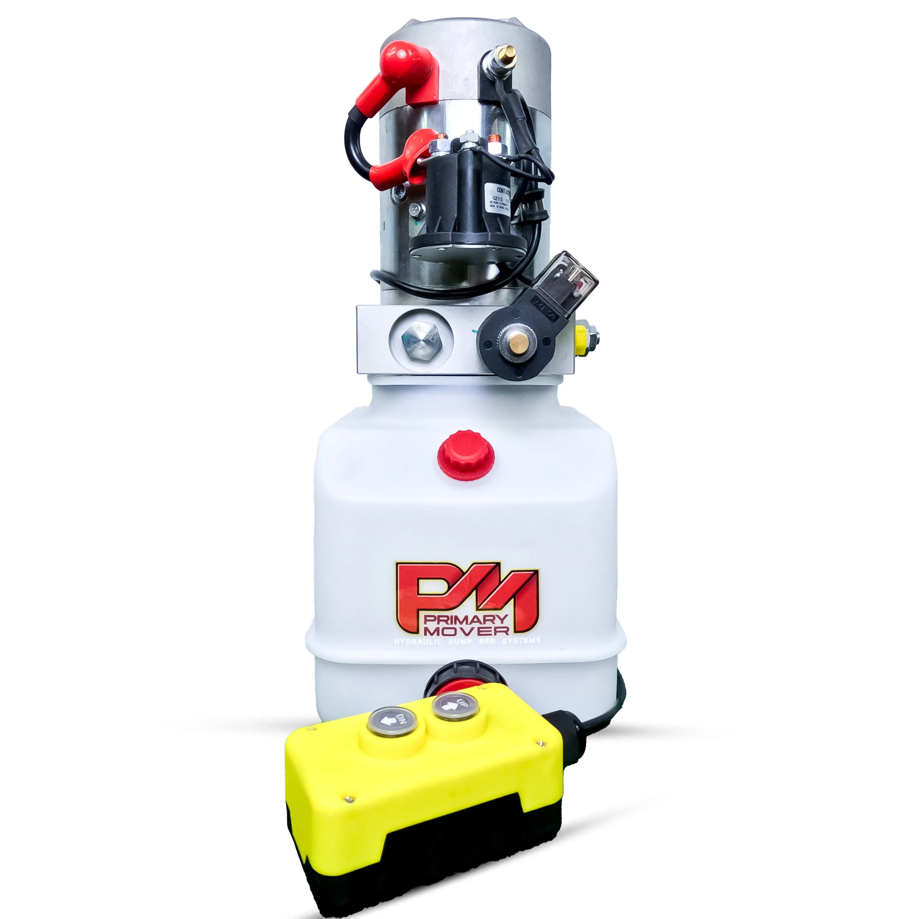 Primary Mover 12V Single-Acting Hydraulic Pump - Poly Reservoir