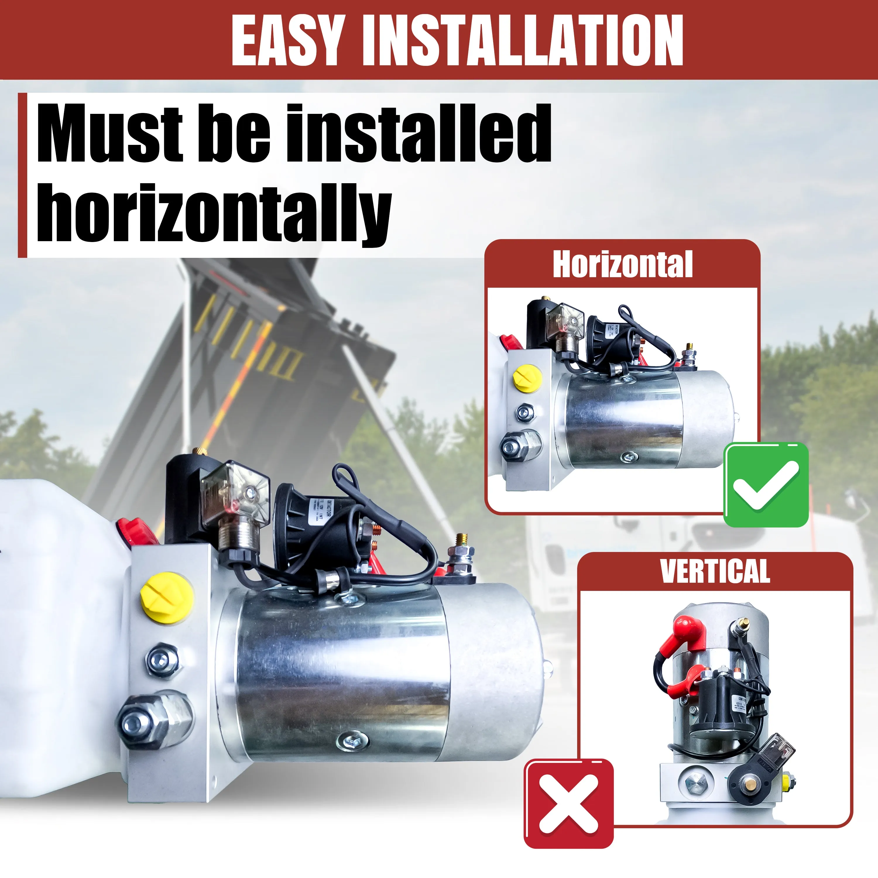 Primary Mover 12V Single-Acting Hydraulic Pump - Poly Reservoir