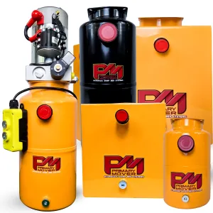 Primary Mover 12V Single-Acting Hydraulic Pump - Steel Reservoir