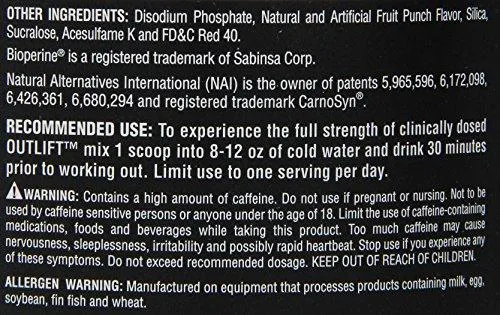 Research Outlift Preworkout Supplement Fruit Punch 496 Gram