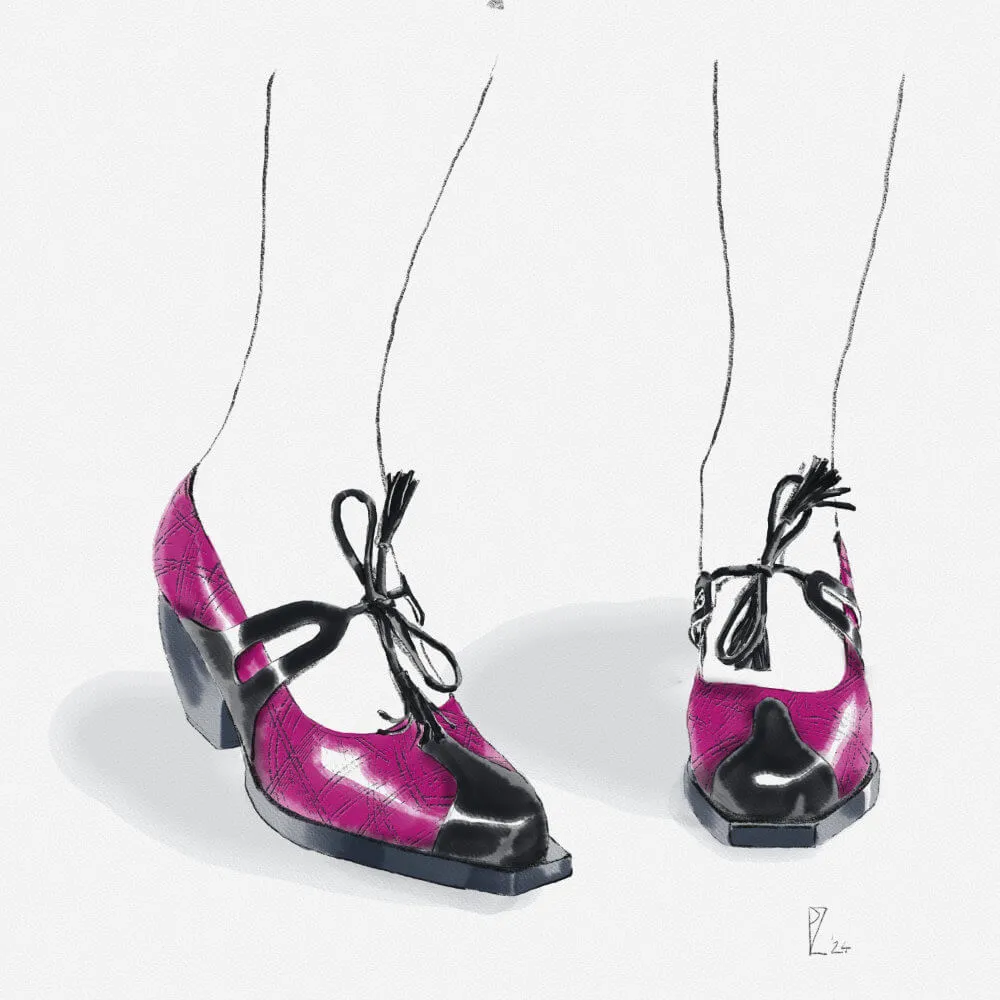 Ruth - Pink Metallic/black