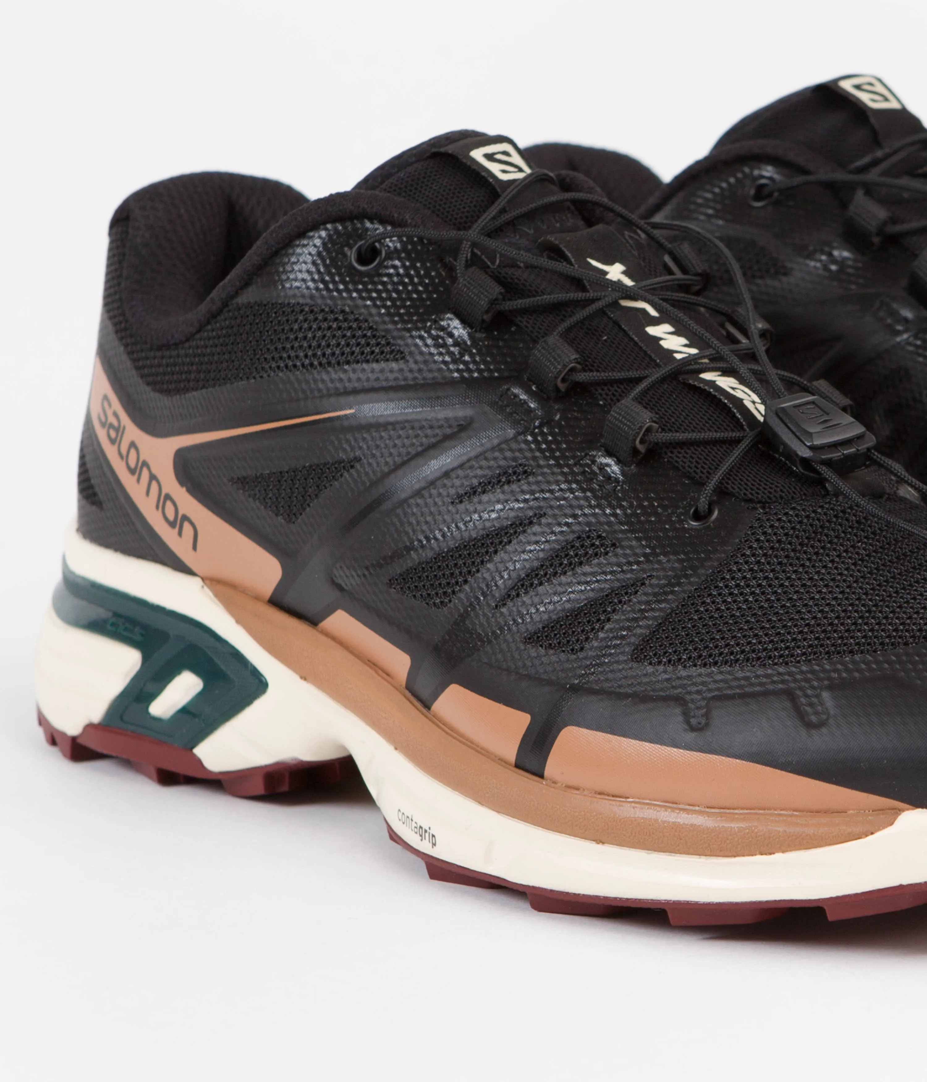 Salomon XT-Wings 2 Shoes - Black / Bleached Sand / Ponderosa