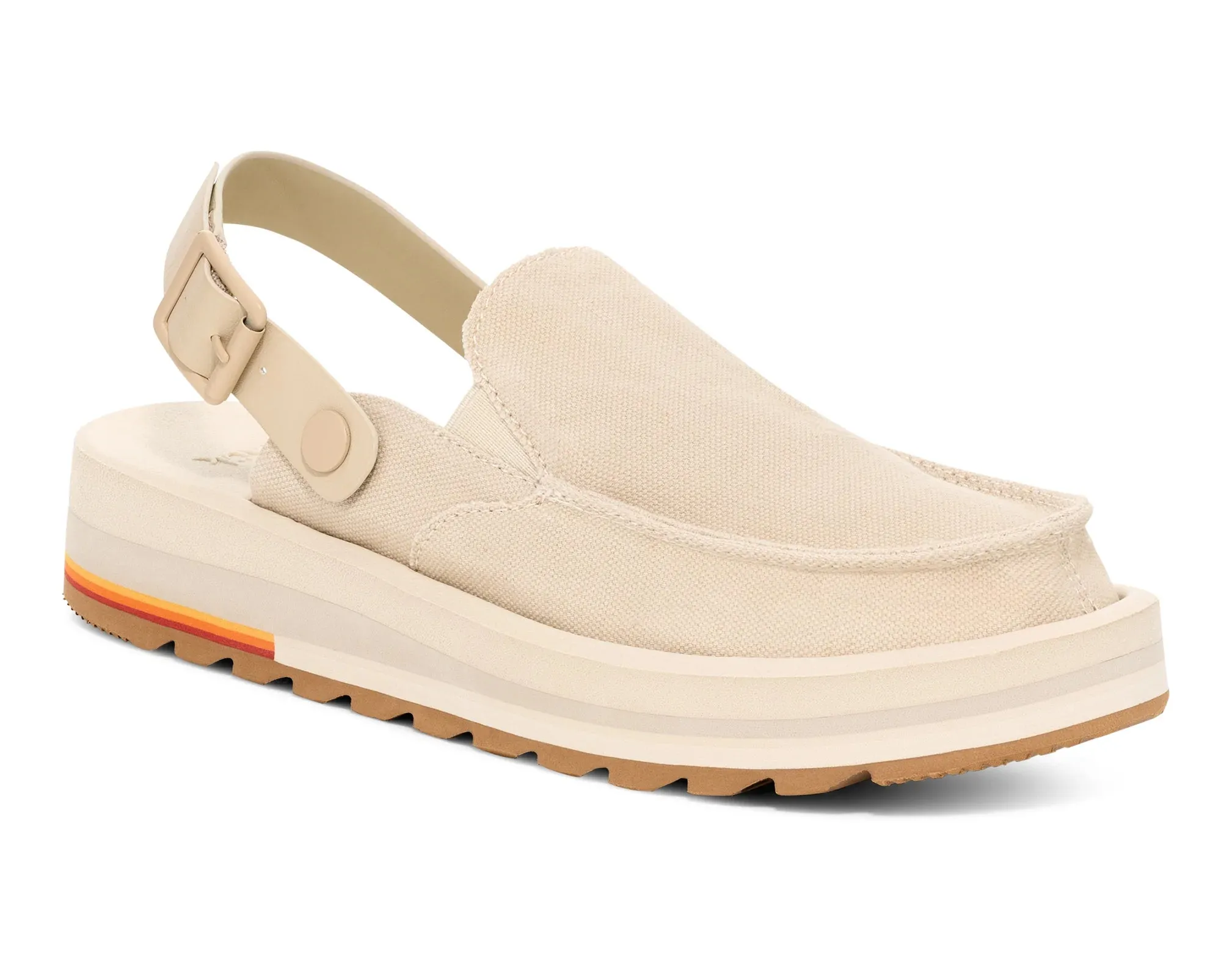 Sanuk Womens Donna Mesa Mule Shoes - Brown Rice