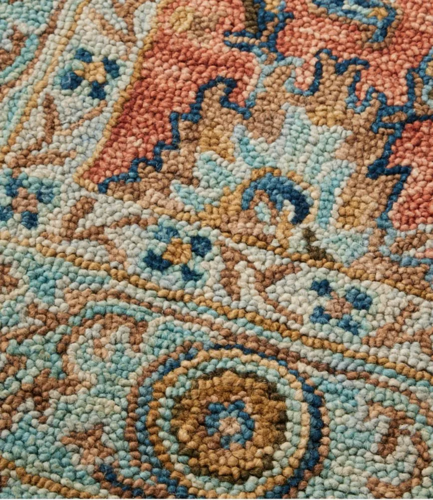 Single Border Terracotta Wool Tufted Rug