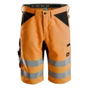 Snickers&#x20;6132&#x20;LiteWork&#x20;High-Vis&#x20;Korte&#x20;Broek&#x2B;,&#x20;Class&#x20;1&#x20;-&#x20;High&#x20;Vis&#x20;Orange&#x2F;Black
