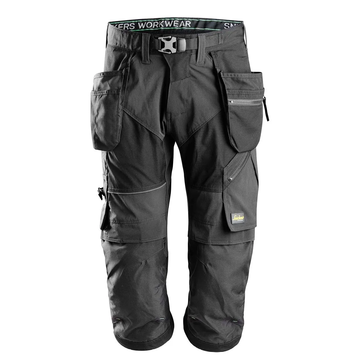 Snickers&#x20;6905&#x20;FlexiWork,&#x20;Work&#x20;Pirate&#x20;Trousers&#x2B;&#x20;with&#x20;Holster&#x20;Pockets&#x20;-&#x20;Black