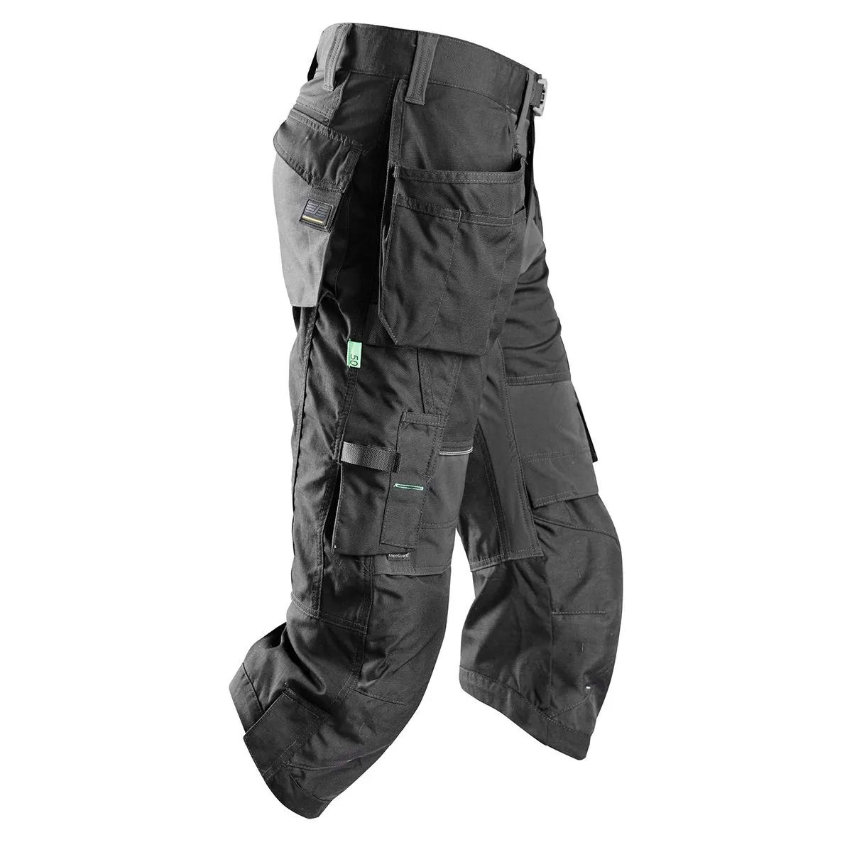 Snickers&#x20;6905&#x20;FlexiWork,&#x20;Work&#x20;Pirate&#x20;Trousers&#x2B;&#x20;with&#x20;Holster&#x20;Pockets&#x20;-&#x20;Black