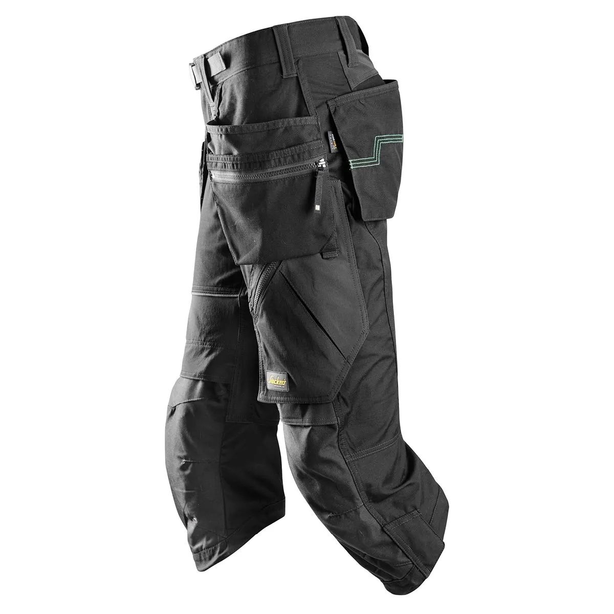 Snickers&#x20;6905&#x20;FlexiWork,&#x20;Work&#x20;Pirate&#x20;Trousers&#x2B;&#x20;with&#x20;Holster&#x20;Pockets&#x20;-&#x20;Black