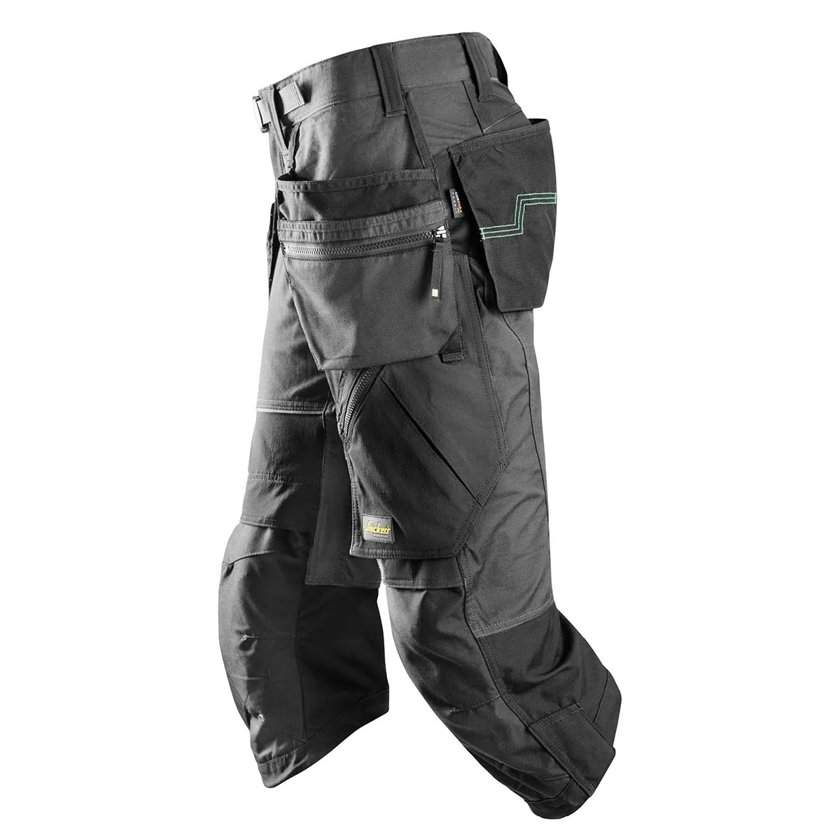 Snickers&#x20;6905&#x20;FlexiWork,&#x20;Work&#x20;Pirate&#x20;Trousers&#x2B;&#x20;with&#x20;Holster&#x20;Pockets&#x20;-&#x20;Steel&#x20;Grey