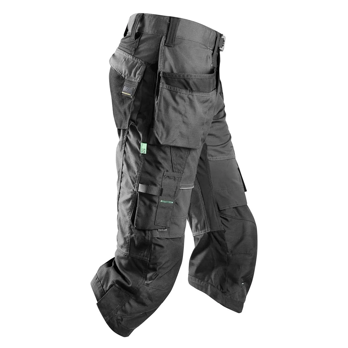 Snickers&#x20;6905&#x20;FlexiWork,&#x20;Work&#x20;Pirate&#x20;Trousers&#x2B;&#x20;with&#x20;Holster&#x20;Pockets&#x20;-&#x20;Steel&#x20;Grey