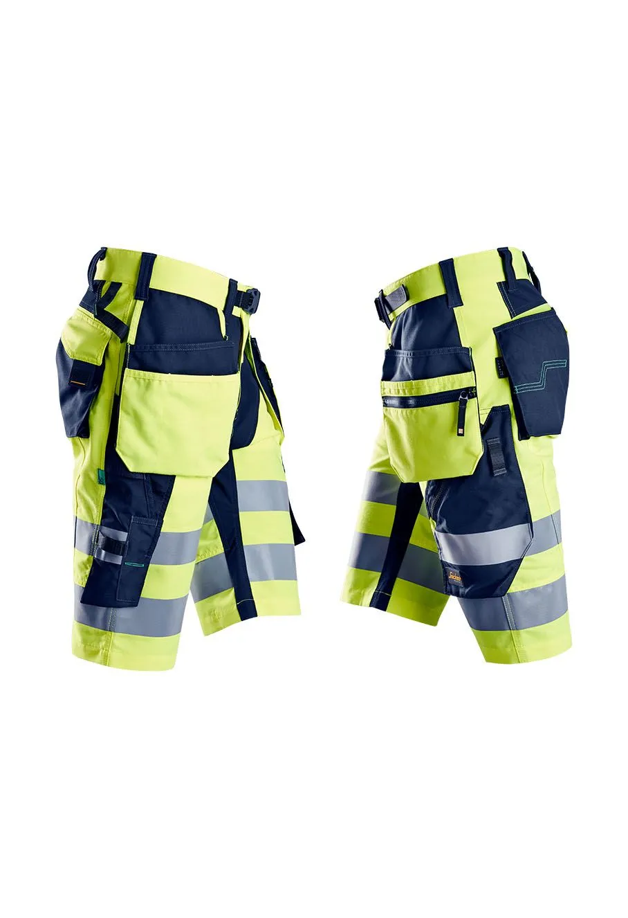 Snickers&#x20;Work&#x20;Shorts&#x20;High&#x20;Vis&#x20;6933&#x20;-&#x20;Yellow&#x20;Navy