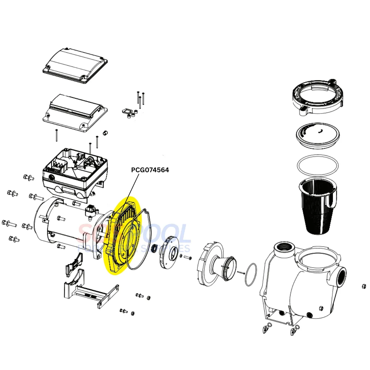 SOSPool Seal Plate For Pentair Whisperflo and Intelliflo Pumps | 074564 | PCG074564