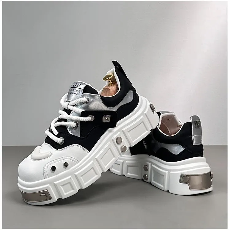 Stud Men's Shoes Increased Platform Derby Shoes