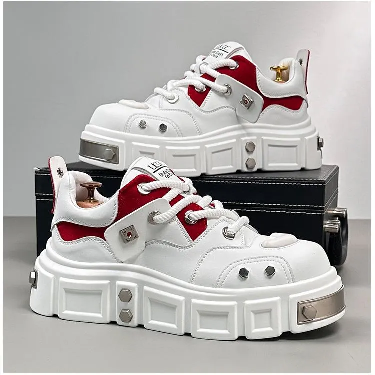 Stud Men's Shoes Increased Platform Derby Shoes