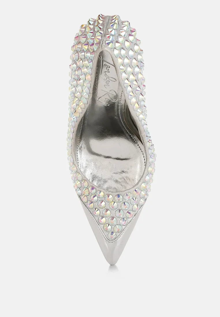 Super Fan Diamante Embellished Stiletto Pumps