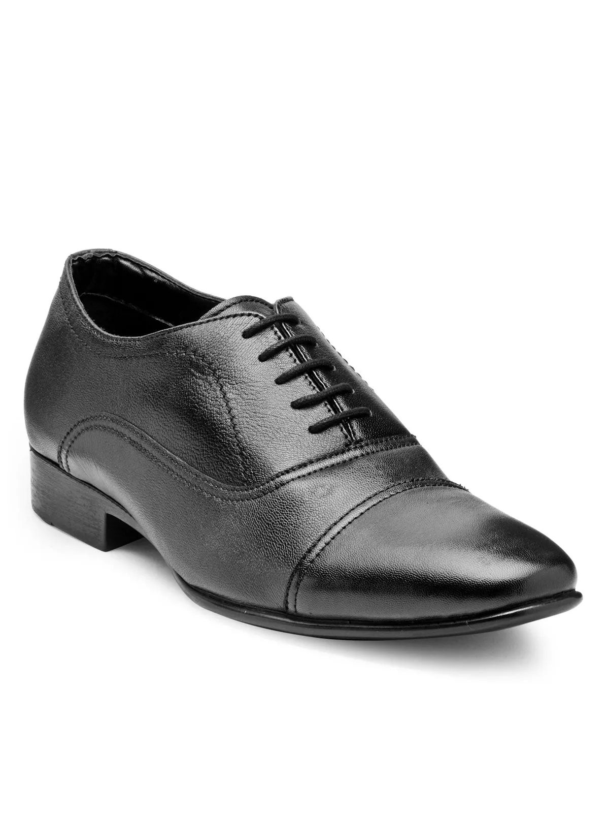 Teakwood Leather Men's Black Derby Shoes