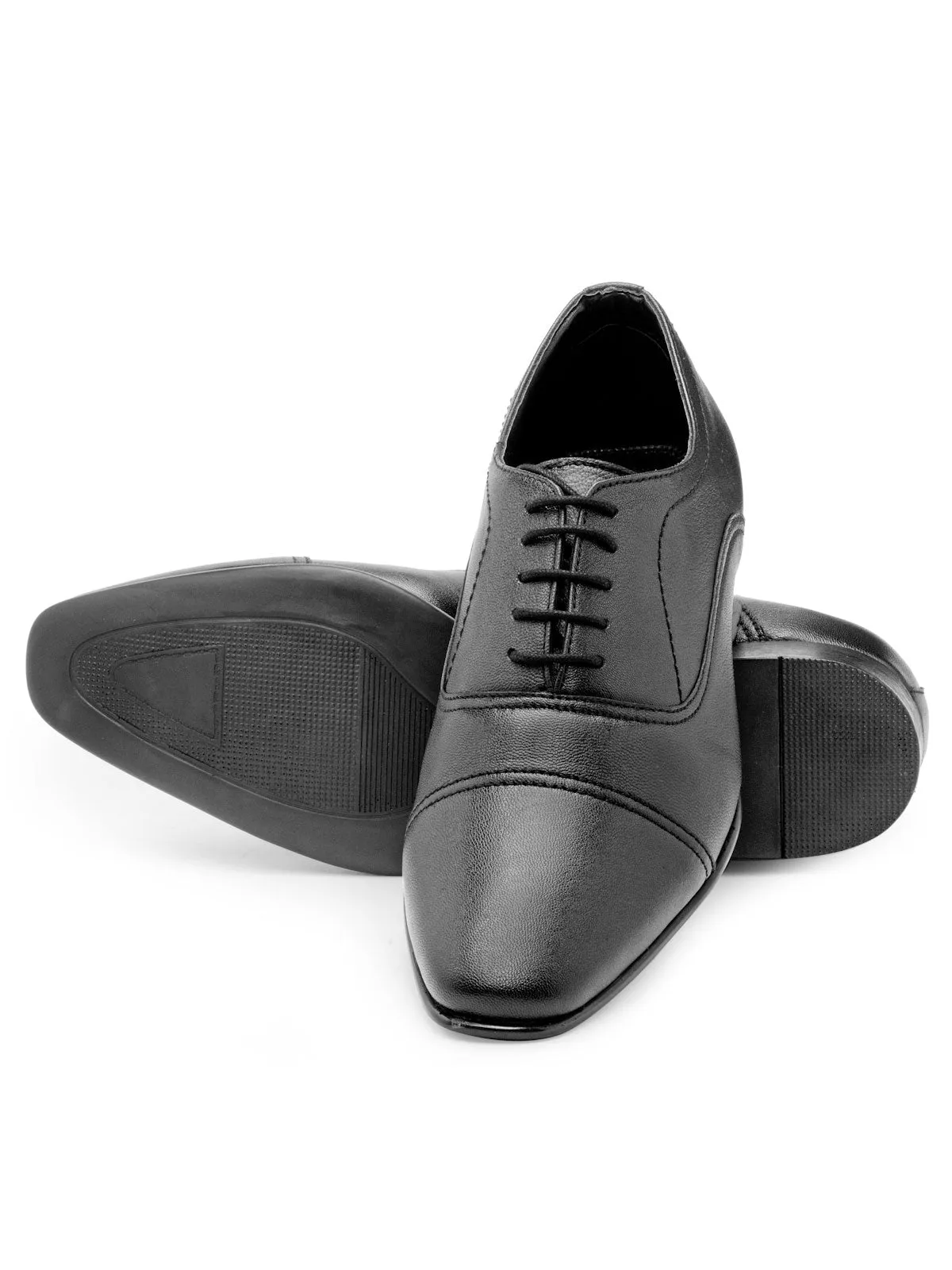 Teakwood Leather Men's Black Derby Shoes