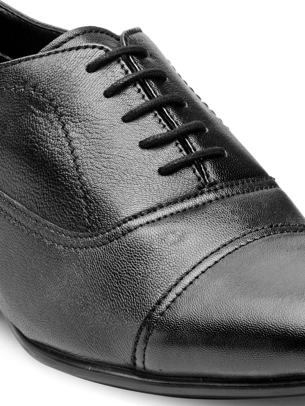 Teakwood Leather Men's Black Derby Shoes