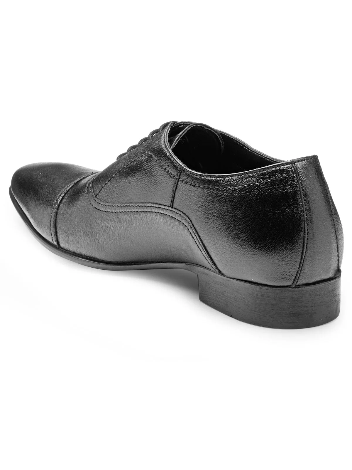 Teakwood Leather Men's Black Derby Shoes
