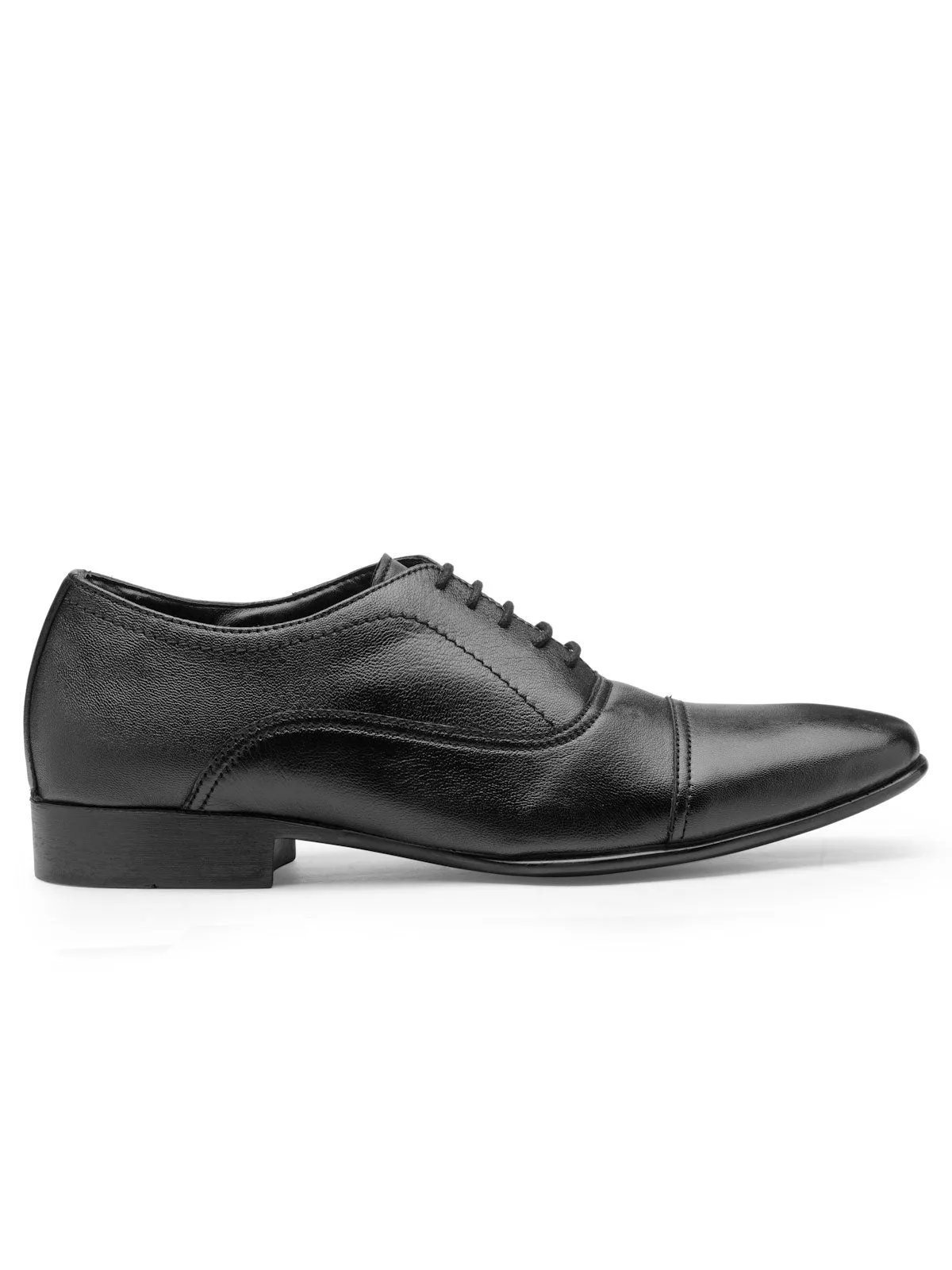 Teakwood Leather Men's Black Derby Shoes