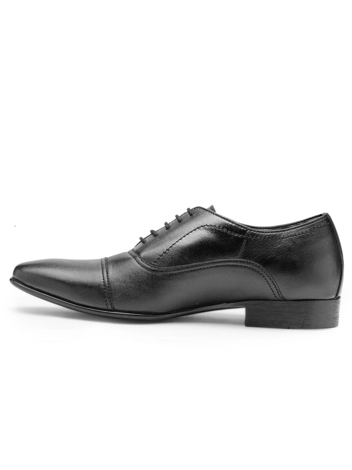 Teakwood Leather Men's Black Derby Shoes