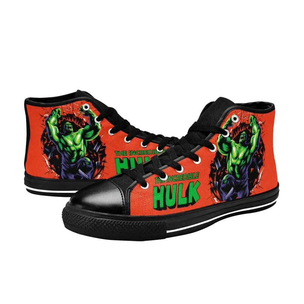 The Incredible Hulk Comic Shoes High Top Sneakers for Kids and Adults