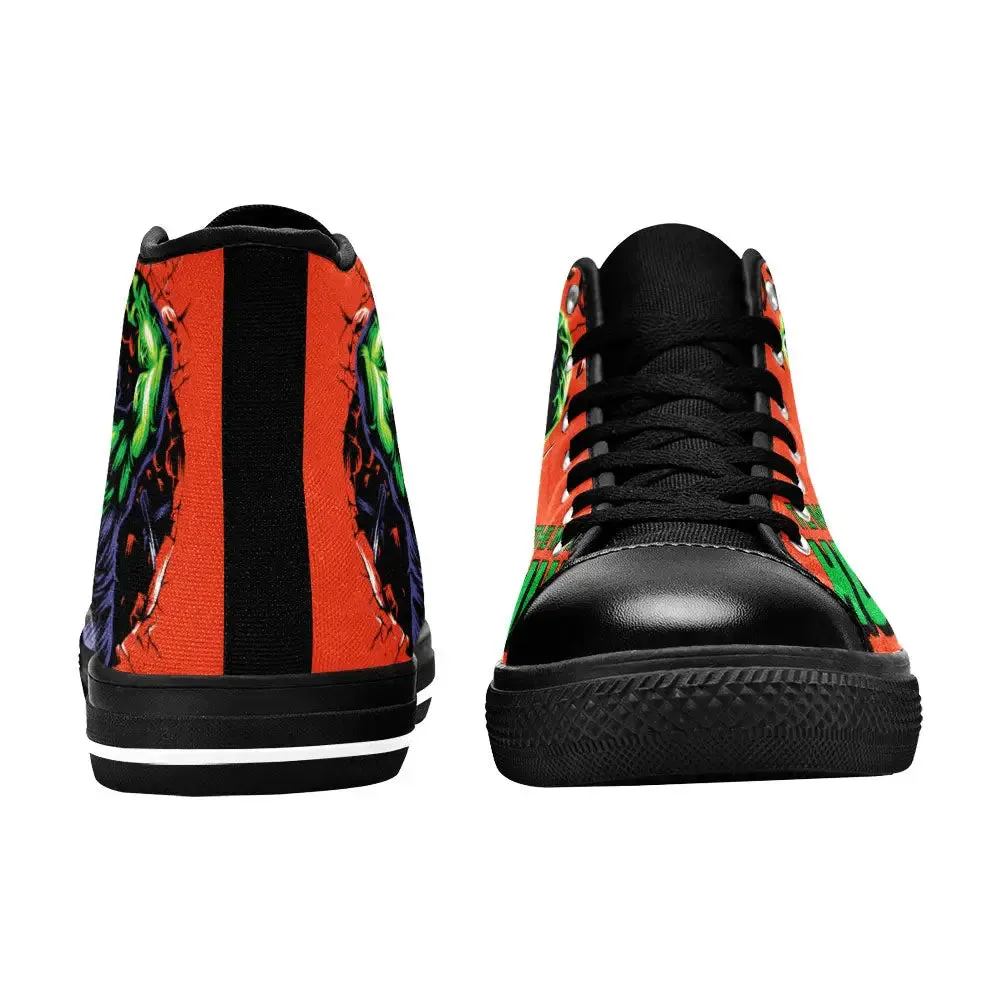 The Incredible Hulk Comic Shoes High Top Sneakers for Kids and Adults