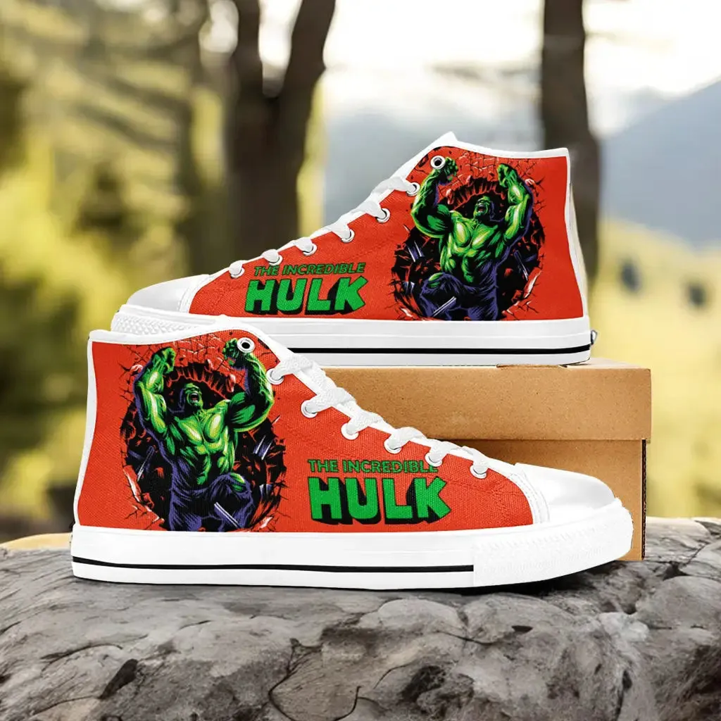 The Incredible Hulk Comic Shoes High Top Sneakers for Kids and Adults