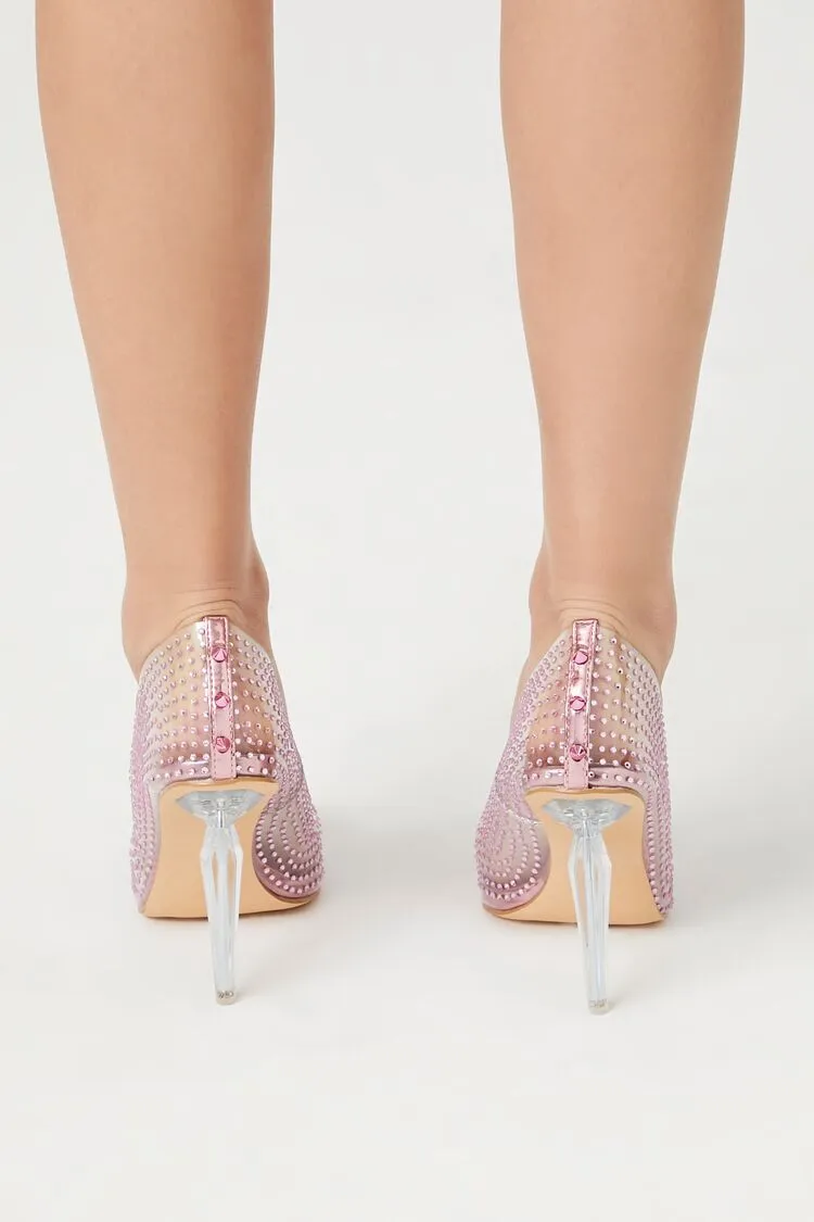 Transparent Rhinestone Pumps