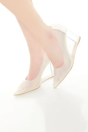 Transparent Wedge Heel Pumps